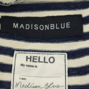 MADISONBLUE INDIGO BORDER BOAT NECK PO バスクシャツ 02 オフホワイト