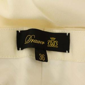 Drawer フランネルパンツ スラックス ストレート ジッパーフライ 36 オフホワイト
