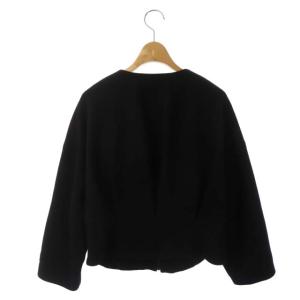 ADORE ミルドスムースノーカラージャケット ジップアップ 36 黒 ブラック