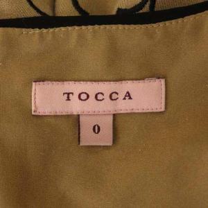 TOCCA 21AW CLOVER EMB ドレス ワンピース 半袖 ひざ丈 フレア 総柄 0 茶 黒 ブラウン ブラック