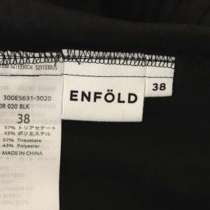 ENFOLD 21SS ゴムジョッパーズパンツ リネンライク テーパード タック 38 ブラック
