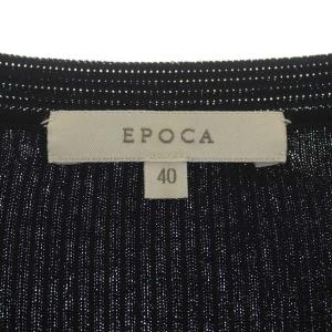 EPOCA ニット レーヨンナイロン リブ カーディガン ボレロ 長袖 ジップアップ 40 ブラック