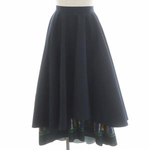 レイヤードフレアスカート 2点セット ロング ネイビー