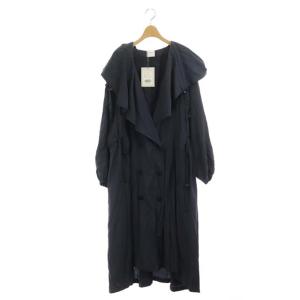 フード付羽織コート スプリングコート 紺