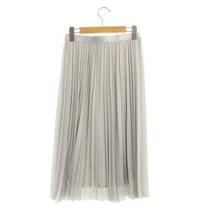 ANAYI 20SS バックサテンアムンゼンプリーツスカート 36 ライトグレー