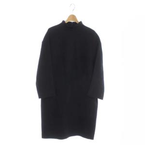 ワンピース ウール ダブルクロス 1スタンドBOX ロング 長袖 36 ネイビー