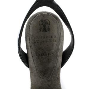 BRUNELLO CUCINELLI サンダル ストラップ スエード 22cm ブラック グレー