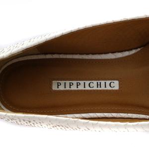 PIPPICHIC OKEEFE PYT フラットシューズ パイソン型押し 37.5 ホワイト