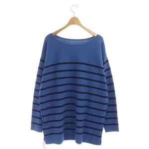 Plage 22SS コットンボーダールーズニット ブルー