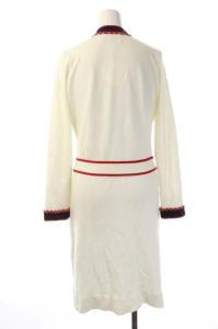 Chesty 21AW カーディガン ニット パイピング ロング 長袖 F ホワイト ブラック レッド 白 黒 赤