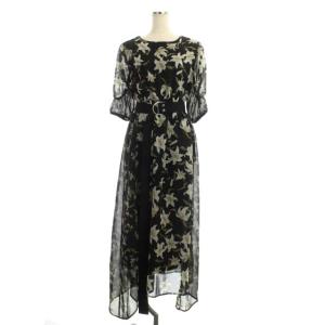 Ameri VINTAGE TWIN LILY DRESS ブラック