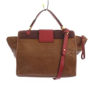 MARC by MARC JACOBS ハンドバッグ ショルダー 2WAY フェイクレザー ブラウン レッド M3122322