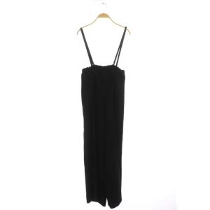 ENFOLD 20AW ライトダブルサテンワイドゴムトラウザーパンツ ワイドパンツ イージー 38 ブラック