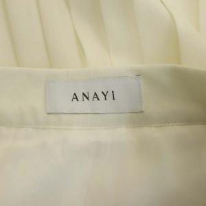 ANAYI ウールライクプリーツスカート ラップ ロング 38 白 ホワイト