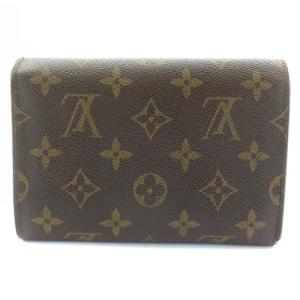 LOUIS VUITTON モノグラム ポルトトレゾーレ ユテュイパピエ 三つ折り財布 ブラウン