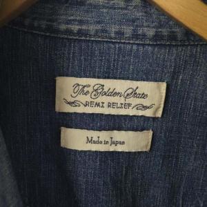 REMI RELIEF 加工デニムシャツ ウエスタン 長袖 スナップボタン S ブルー