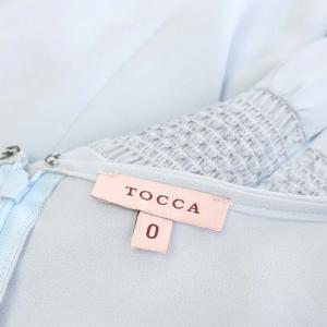 TOCCA SHIRRING ワンピース フリル 0 ライトブルー