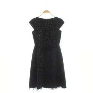 TOCCA SEEMANNIA ドレス ツイードワンピース フレンチスリーブ セミフレア ラウンドネック 黒