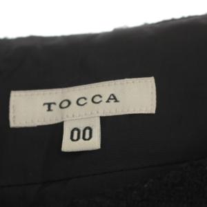 TOCCA SEEMANNIA ドレス ツイードワンピース フレンチスリーブ セミフレア ラウンドネック 黒