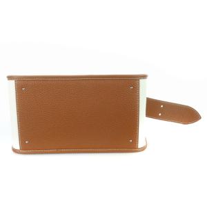 VASIC ワンハンドル バッグ キャンバス 切替 ホワイト ブラウン