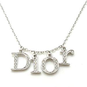 ネックレス アクセサリー ロゴ ストーン シルバー色