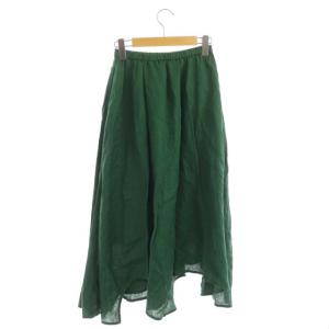 nagonstans リネンヘムスカート フレア 36 グリーン
