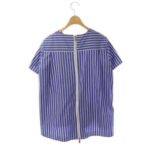 sacai ストライプバックジップシャツ 3 ブルー