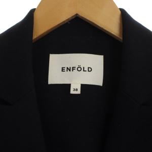 ENFOLD ウールロングジレ 38 ネイビー