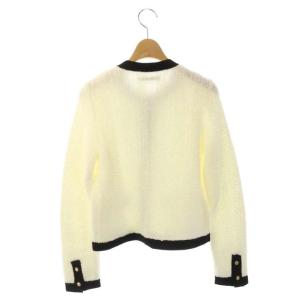 ANAYI 22SS モールヘリンボーンニットショートジャケット 38 ホワイト