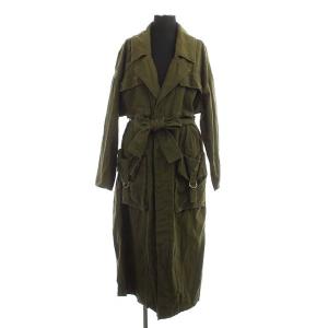 Ameri VINTAGE ARMY POKET LONG COAT ベルト付き カーキ