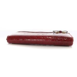 GUCCI 長財布 マイクロGG柄 ラウンドファスナーエナメル パテントレザー レッド 258406