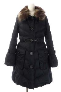 ダウンロングコート 38 ブラック