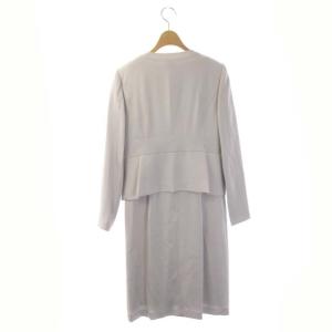 ANAYI セットアップ ノースリーブワンピース 膝丈 ノーカラージャケット 38 ライトグレー