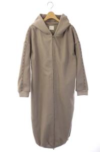 STITCH LONG PARKA コート アウター ロング フード ジップアップ ステッチ ウール グレー 黒 ブラック