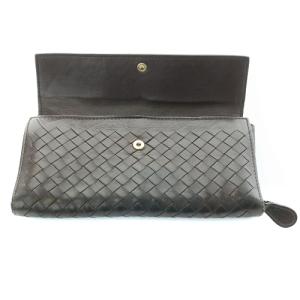 BOTTEGA VENETA 長財布 イントレチャート レザー 茶色 ブラウン