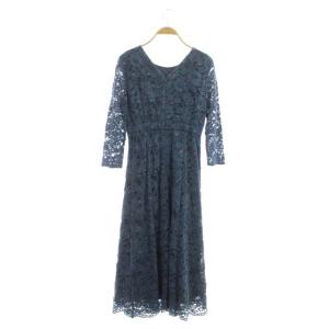 Diagram GRACE CONTINENTAL レース刺繍ロングワンピース 36 ブルーグレー