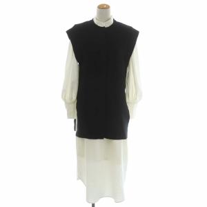 MANY WAY VEST LAYERED SHIRT DRESS  ワンピース ロング 黒 白