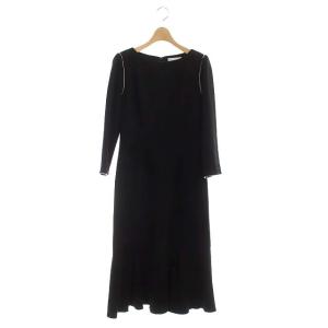 19AW レース切替ワンピース 長袖 ロング 38 ブラック