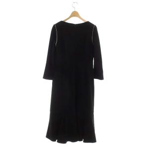 CELFORD 19AW レース切替ワンピース 長袖 ロング 38 ブラック