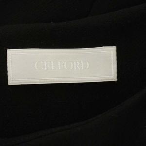 CELFORD 19AW レース切替ワンピース 長袖 ロング 38 ブラック