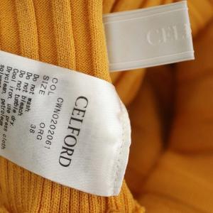 CELFORD 20SS Aラインプリーツニットワンピース 38 オレンジ