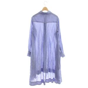 Yohji Yamamoto レギュレーション YOHJI S PEOPLE ストライプロングシャツ 長袖 1 青 白 ブルー ホワイト