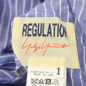 Yohji Yamamoto レギュレーション YOHJI S PEOPLE ストライプロングシャツ 長袖 1 青 白 ブルー ホワイト