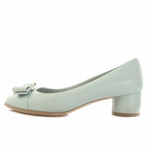 Salvatore Ferragamo パンプス ヴァラリボン リボン ローヒール 6D ライトブルー