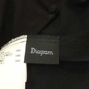 Diagram 21SS フラワー刺繍トップス ブラウス プルオーバー 切替 七分袖 38 ブラック