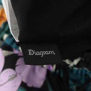 Diagram GRACE CONTINENTAL 21SS フラワーラインパンツ ワイドパンツ イージー ドロスト 36 ブラック マルチカラー