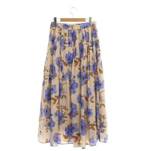 GRACE CONTINENTAL 21SS フラワープリントミディスカート ロング フレア 38 マルチカラー