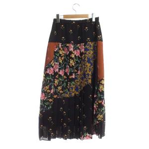 GRACE CONTINENTAL 21SS タックプリーツスカート 38 ブラック