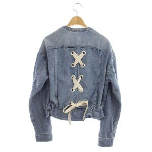 Diagram GRACE CONTINENTAL 21SS デニムジャケット Gジャン レースアップ ノーカラー 36 ブルー