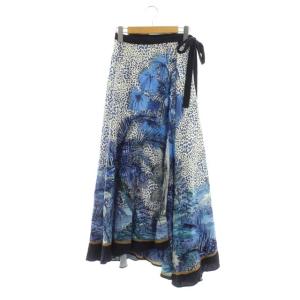 21SS エキゾチックプリントスカート ラップ ロング 36 マルチカラー